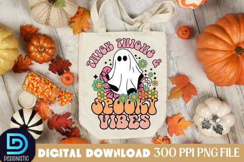 Thick thighs & spooky vibes, Halloween Sublimation Design Sublimation DESIGNISTIC 