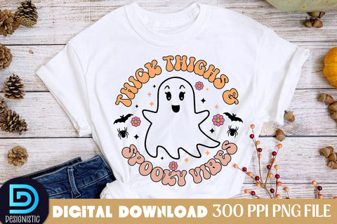 Thick thighs & spooky vibes, Halloween Sublimation Design Sublimation DESIGNISTIC 