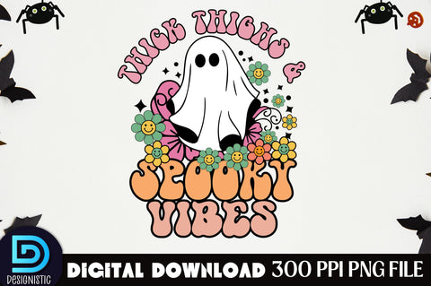 Thick thighs & spooky vibes, Halloween Sublimation Design Sublimation DESIGNISTIC 