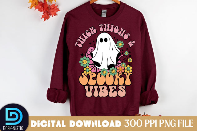 Thick thighs & spooky vibes, Halloween Sublimation Design Sublimation DESIGNISTIC 