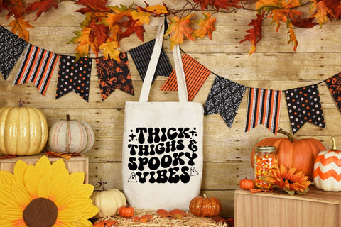 Thick Thighs & Spooky Vibes, Retro Halloween SVG SVG CraftLabSVG 