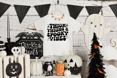 Thick Thighs & Spooky Vibes, Retro Halloween SVG SVG CraftLabSVG 