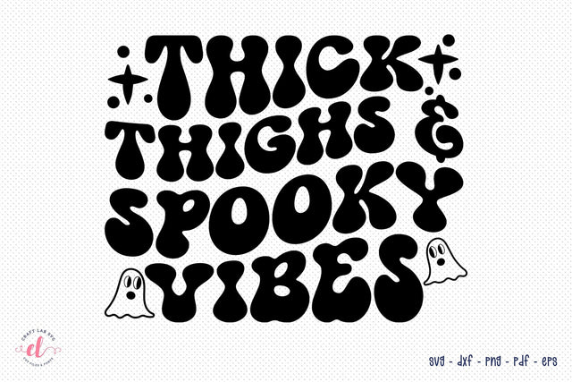 Thick Thighs & Spooky Vibes, Retro Halloween SVG SVG CraftLabSVG 