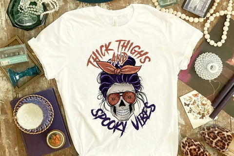 Thick Thighs Spooky Vibes Sublimation Designs Sublimation LAM HOANG THUY 
