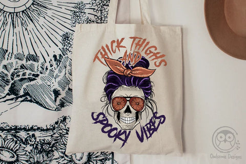 Thick Thighs Spooky Vibes Sublimation Designs Sublimation LAM HOANG THUY 