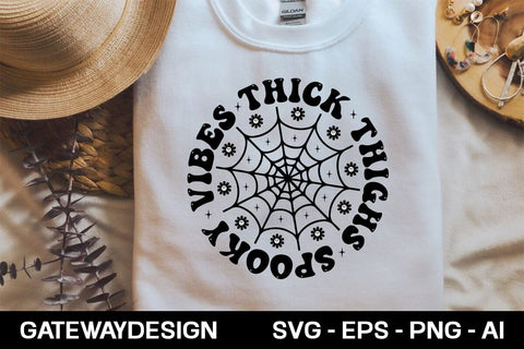 Thick Thighs Spooky Vibes Svg Design SVG designmaster24 