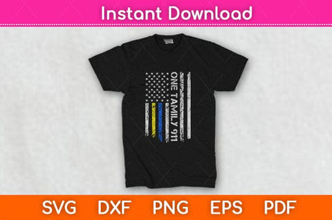 Thin Blue Gold Line American Flag One Family Police Dispatcher Svg Design SVG artprintfile 