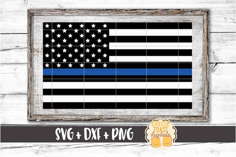 Thin Blue Line American Flag - Police SVG PNG DXF Cut Files SVG Cheese Toast Digitals 