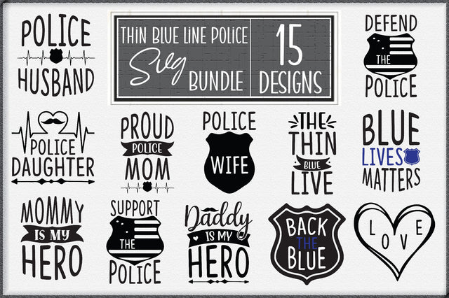 Thin Blue Line Police SVG Bundle SVG Creativeart88 