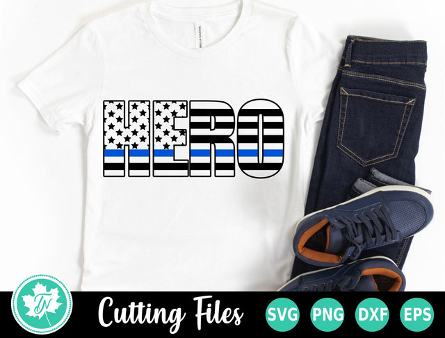 Thin Blue Line SVG | American Flag Hero SVG TrueNorthImagesCA 