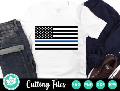 Thin Blue Line SVG | American Flag SVG TrueNorthImagesCA 