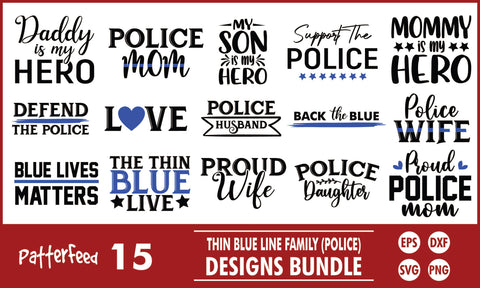 Thin Blue Line SVG Designs Bundle SVG PatternFeed8 