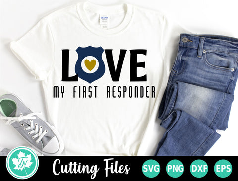 Thin Blue Line SVG | Love my First Responder SVG TrueNorthImagesCA 