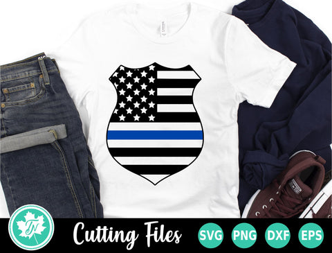 Thin Blue Line SVG | Police Badge SVG SVG TrueNorthImagesCA 