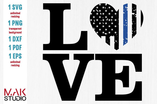 Thin blue line svg, Thin blue line dxf, Blue line svg, Police svg, American flag svg, Distressed flag svg, Police support svg SVG MAKStudion 