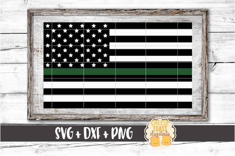 Thin Green Line American Flag - Police SVG PNG DXF Cut Files SVG Cheese Toast Digitals 