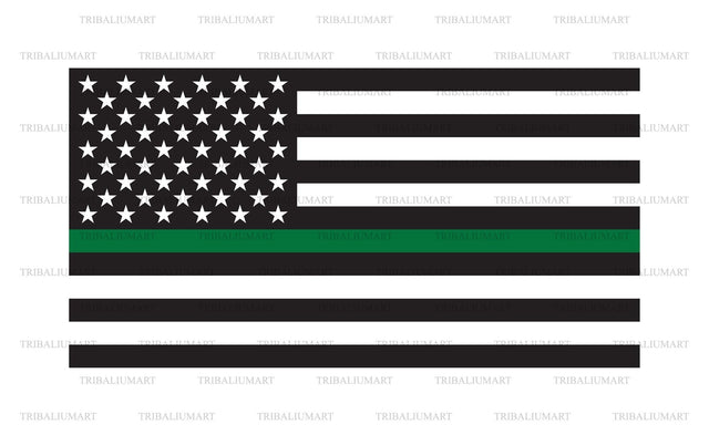 Thin Green Line Flag SVG TribaliumArtSF 