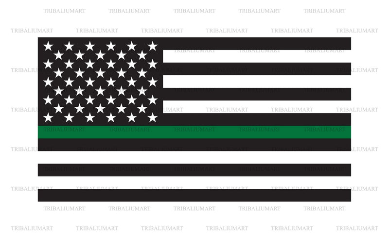 Thin Green Line Flag SVG TribaliumArtSF 