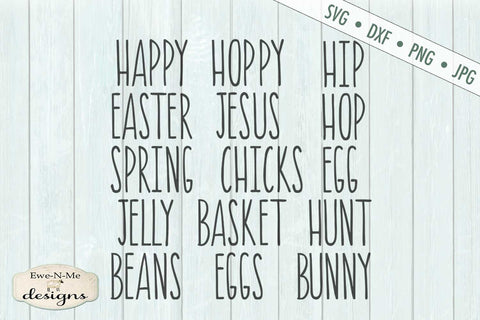 Thin Line Easter Words - Rae Dunn Inspired - SVG SVG Ewe-N-Me Designs 