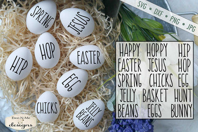 Thin Line Easter Words - Rae Dunn Inspired - SVG SVG Ewe-N-Me Designs 