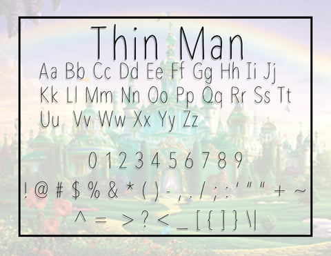 Thin Man Font Design Shark 
