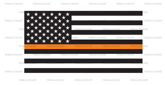 Thin Orange Line Flag SVG TribaliumArtSF 