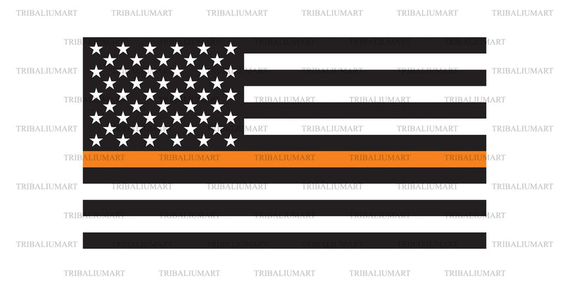 Thin Orange Line Flag SVG TribaliumArtSF 