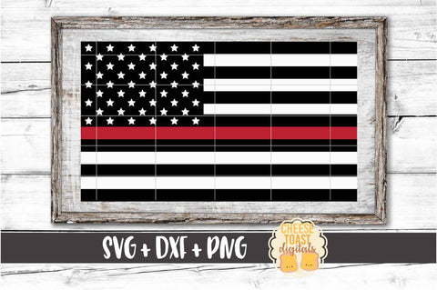 Thin Red Line American Flag - Firefighter SVG PNG DXF Cut Files SVG Cheese Toast Digitals 