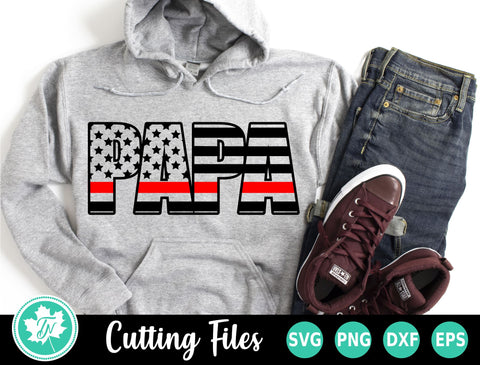 Thin Red Line SVG | Papa American Flag SVG TrueNorthImagesCA 