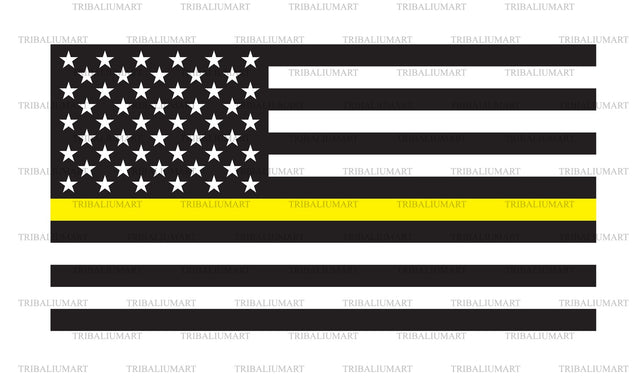 Thin Yellow Line Flag SVG TribaliumArtSF 