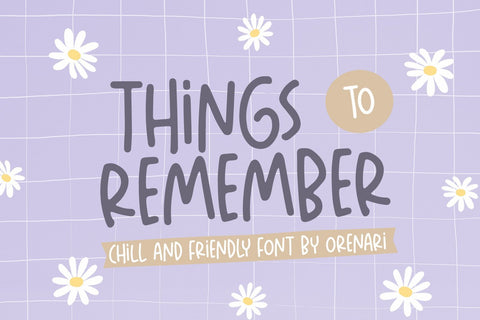 Things To Remember Font Orenari 