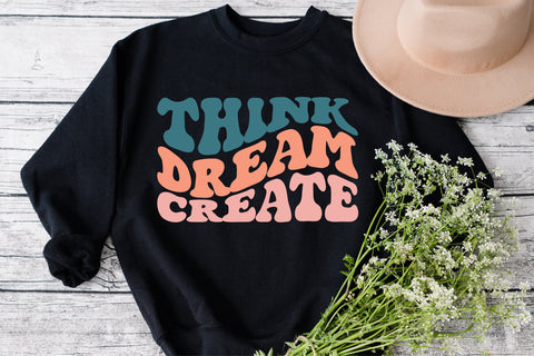 Think dream create svg wavy style svg, EPS PNG Cricut Instant Download SVG Fauz 