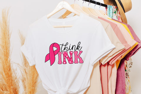 Think Pink, Breast Cancer Awareness PNG Sublimation CraftLabSVG 