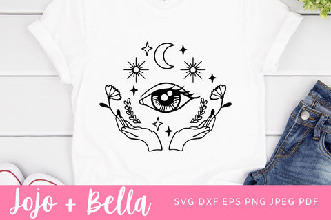 Third eye SVG design, Magic SVG file, Mystical SVG, Witchcraft Svg, Celestial, Dark Soul Svg, Moon Svg, Boho Svg, Witchy svg file for Cricut SVG Jojo&Bella 