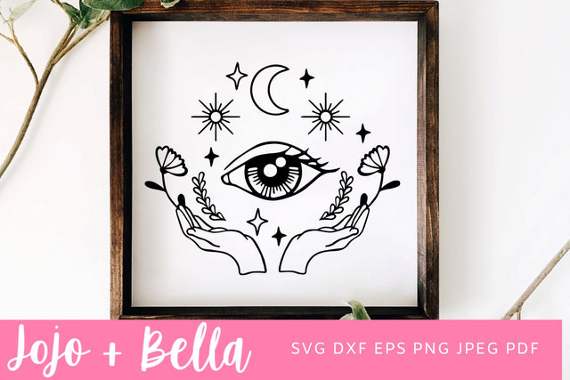 Third eye SVG design, Magic SVG file, Mystical SVG, Witchcraft Svg, Celestial, Dark Soul Svg, Moon Svg, Boho Svg, Witchy svg file for Cricut SVG Jojo&Bella 