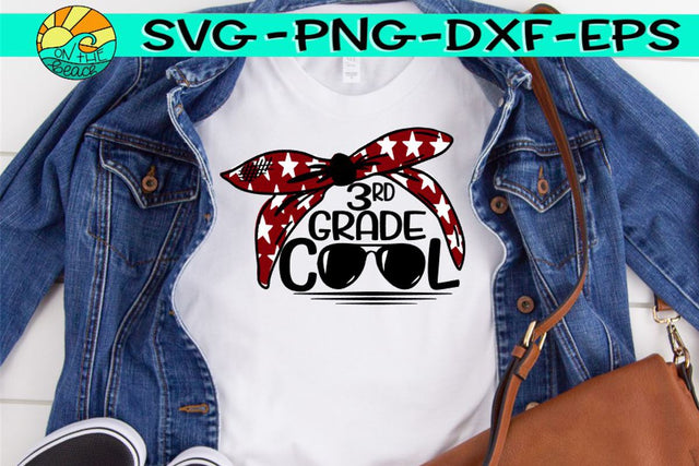 Third Grade - Bandana - Glasses - SVG PNG EPS DXF SVG On the Beach Boutique 