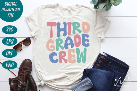 Third grade crew svg, Third grade teacher svg, Third grade group shirt svg, Third grade cricut, teacher t shirt svg, cool teacher svg SVG Isabella Machell 