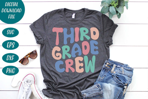 Third grade crew svg, Third grade teacher svg, Third grade group shirt svg, Third grade cricut, teacher t shirt svg, cool teacher svg SVG Isabella Machell 