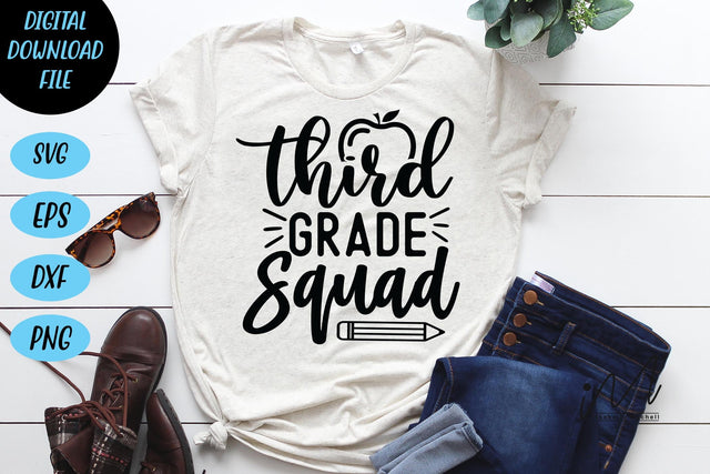Third grade squad svg, 3rd grade teacher t shirt, 3rd grade mug svg, cool teacher svg SVG Isabella Machell 