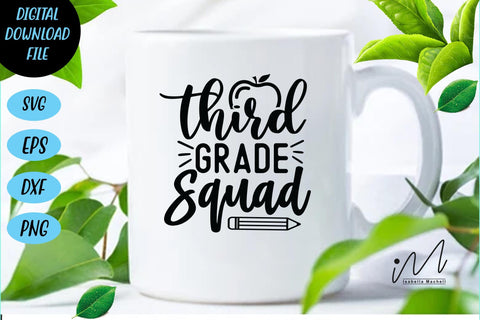 Third grade squad svg, 3rd grade teacher t shirt, 3rd grade mug svg, cool teacher svg SVG Isabella Machell 