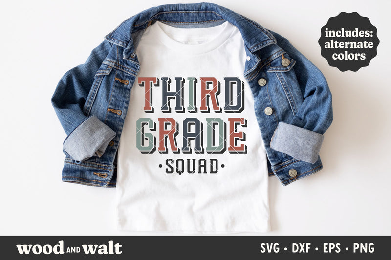Third Grade Squad SVG | Back To School SVG SVG Wood And Walt 