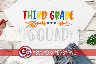 Third Grade Squad SVG DXF EPS PNG SVG Greedy Stitches 