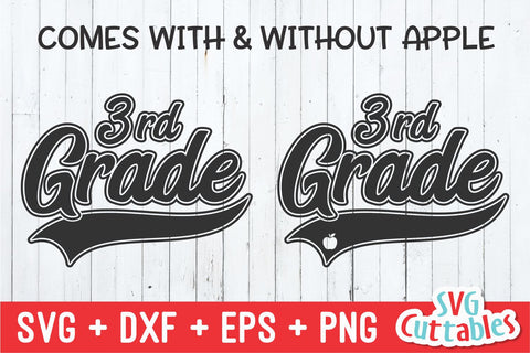 Third Grade svg - 3rd Grade Cut File - Teacher - Swoosh - svg - dxf - eps - png - Cut File - Silhouette - Cricut - Digital Download SVG Svg Cuttables 