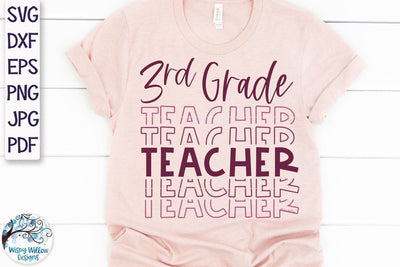 Third Grade Teacher SVG SVG Wispy Willow Designs 