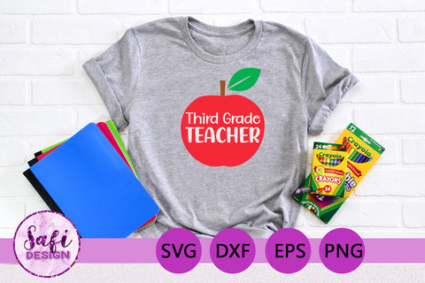 Third Grade Teachers Cut File Bundle SVG Safi Design 