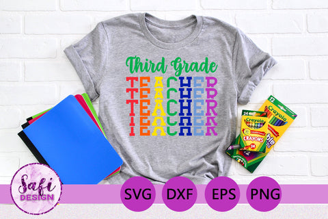 Third Grade Teachers Cut File Bundle SVG Safi Design 