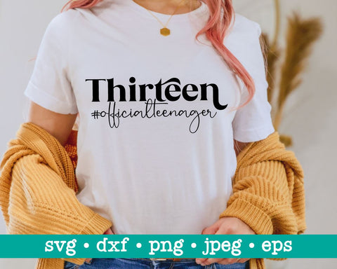 Thirteen svg, 13th birthday svg, 13th birthday girl svg, Hello 13 svg, Official teenager png SVG MAKStudion 