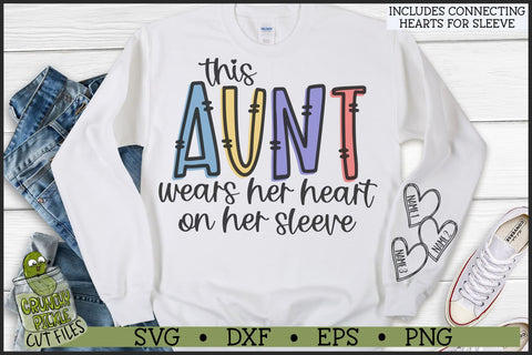This Aunt Wears Her Heart on Her Sleeve SVG File SVG Crunchy Pickle 