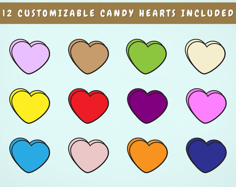 This Auntie Wears Her Heart On Her Sleeve SVG, PNG + 12 Candy Hearts, Valentine's Day SVG SVG HappyDesignStudio 