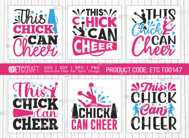 This Chick Can Cheer SVG Bundle, Cheerleading Svg, Cheer Svg, Cheer Life Svg, Cheer Team Svg, Cheer Quotes, ETC T00147 SVG ETC Craft 